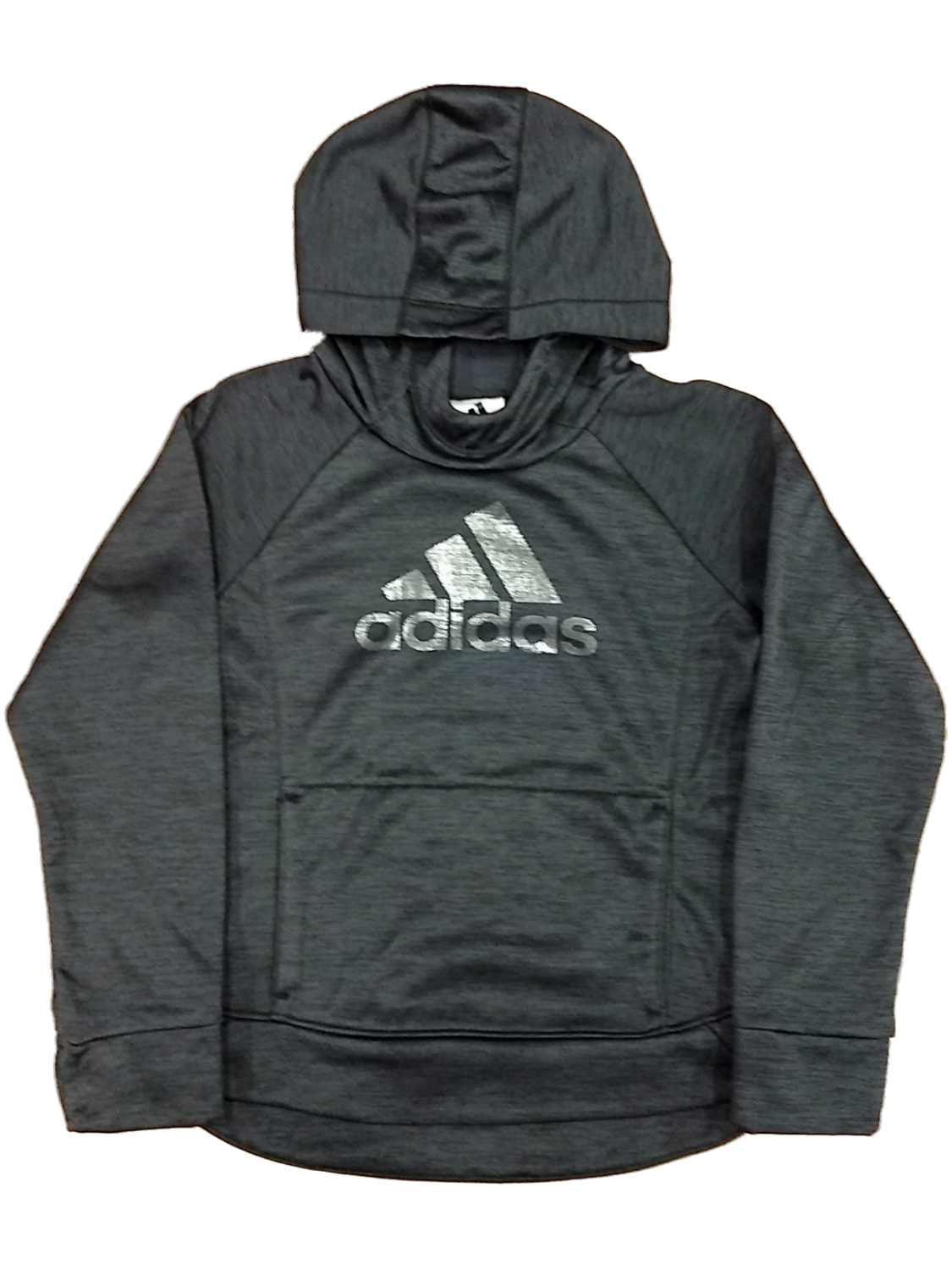 Adidas Girls Black \u0026 Silver Shimmer Hoodie Sweatshirt Jacket